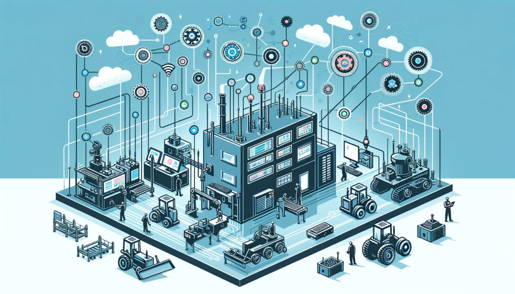 A new flat design image focusing on the 'IoT Devices' concept within manufacturing has been created, with a layout designed to minimize left and right margins.



